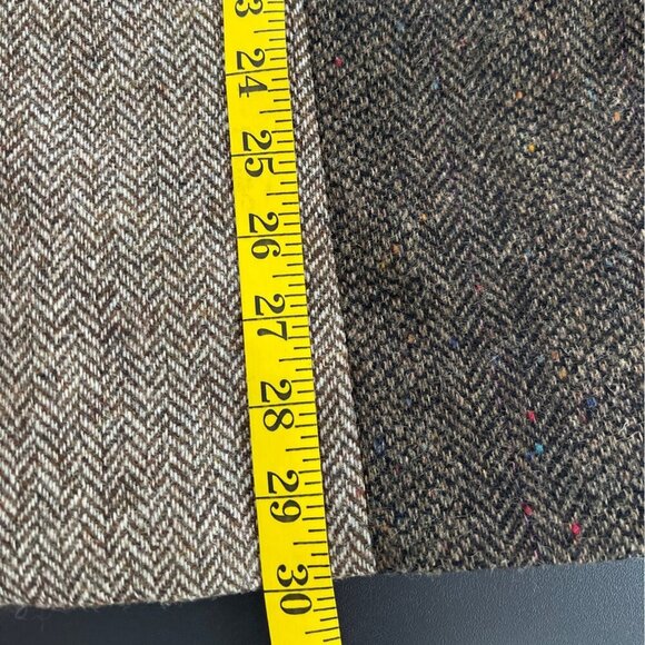 Vintage 90s Women Patchwork Wool Blazer Jacket Size 7/8 Dark Academia Old Money - Picture 14 of 15